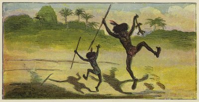 Um cavalheiro e um menino vão almoçar e pular de alegria de Ernest Henry Griset