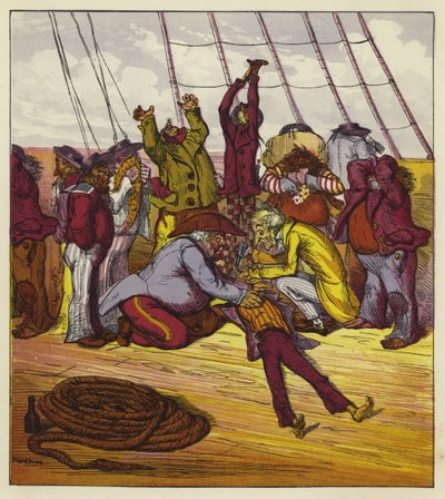 Billee desmaiou a bordo do Mary Jane de Ernest Henry Griset