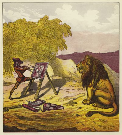 John Bold pintando o leão de Ernest Henry Griset