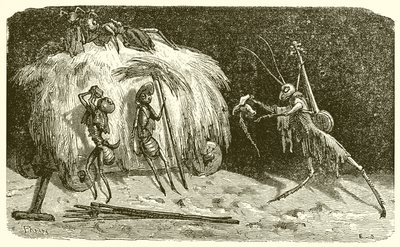 As formigas e o gafanhoto de Ernest Henry Griset