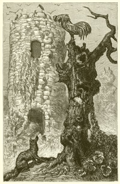 O galo e a raposa de Ernest Henry Griset