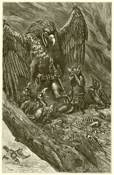 A águia e a raposa de Ernest Henry Griset
