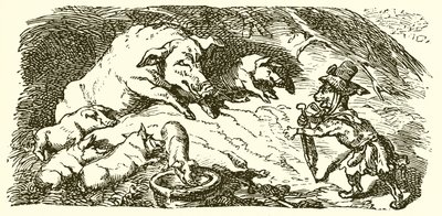 A águia, o gato e a porca de Ernest Henry Griset