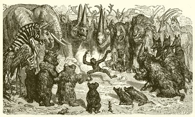A raposa e o macaco de Ernest Henry Griset
