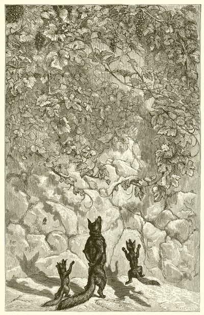 A raposa e as uvas de Ernest Henry Griset