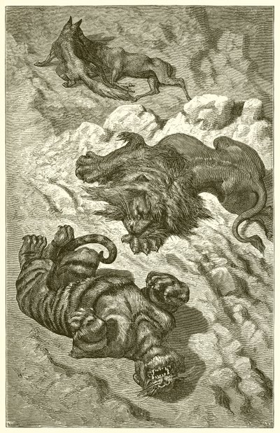 O Leão, o Tigre e a Raposa de Ernest Henry Griset