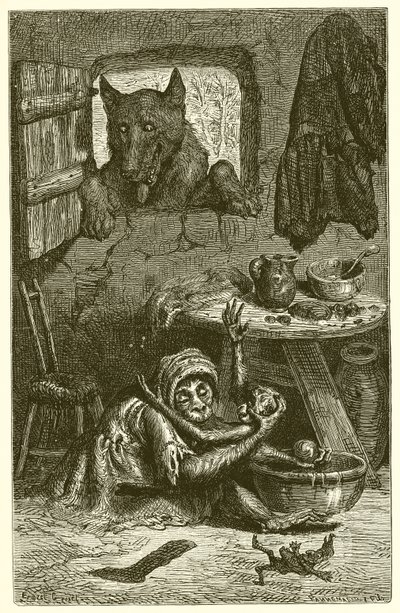 A enfermeira e o lobo de Ernest Henry Griset