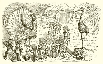 O pavão e o guindaste de Ernest Henry Griset
