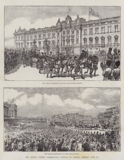 O Jubileu da Rainha do Dia de Ação de Graças em Londres, terça-feira, 21 de junho de Ernest Henry Griset