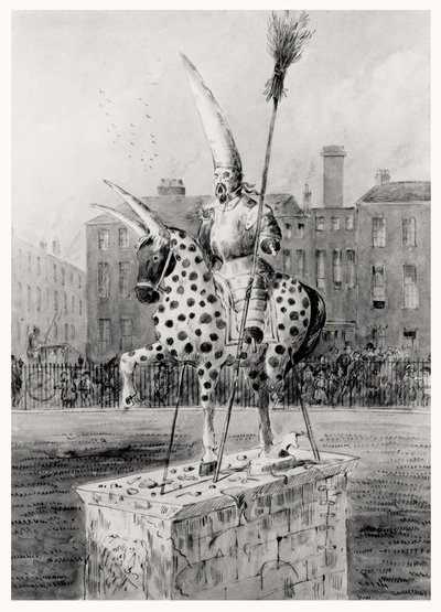 A estátua em Leicester Square, na quarta-feira de manhã 17 de outubro de 1866 (caneta e tinta e wc no papel) de Ernest Henry Griset