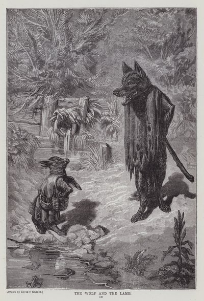 O Lobo e o Cordeiro (gravura) de Ernest Henry Griset
