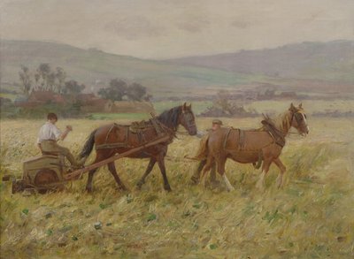 The Harvesting Team (óleo sobre tela) de Ernest Higgins Rigg