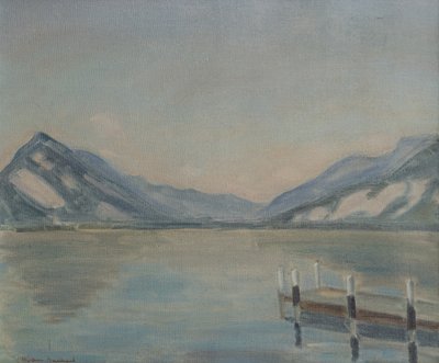 Lago Thun (óleo sobre tela) de Ernest Hiram Brülhart