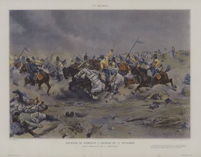 Bataille de Marengo - Carga du 12e Hussards (Carga dos 12º Hussardos na Batalha de Marengo) de Ernest Jean Delahaye