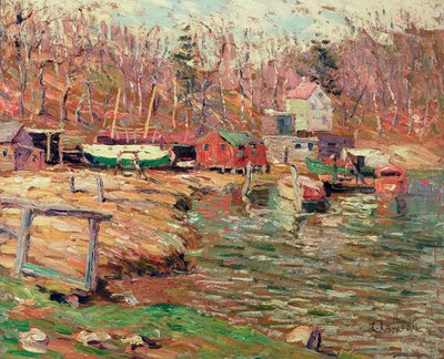 Cena do Rio Harlem (óleo em masonite) de Ernest Lawson