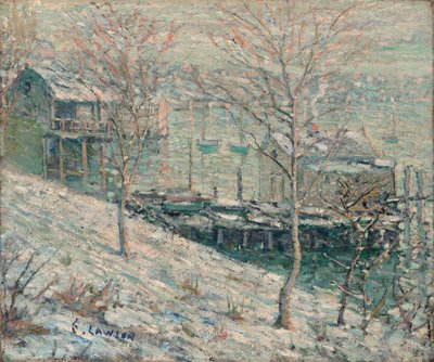 Cena de Inverno do Rio Harlem de Ernest Lawson