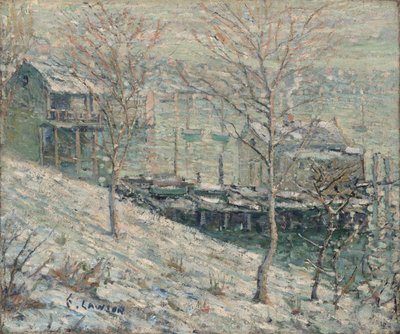 Cena do inverno do rio Harlem, c.1910 de Ernest Lawson