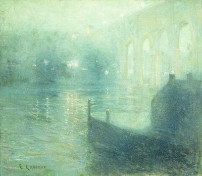 Rio Harlem à noite de Ernest Lawson