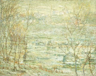 Paisagem de primavera, rio Harlem de Ernest Lawson