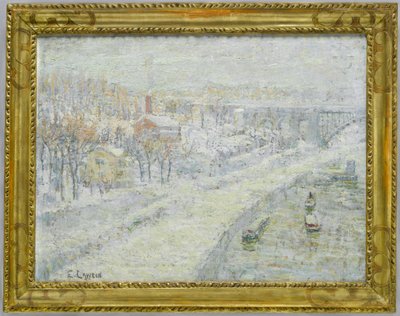 Paisagem de inverno - ponte de Washington, c.1907-10 de Ernest Lawson