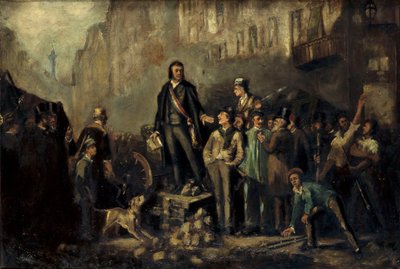 Alphonse Baudin (1811-51) na barricada do Faubourg Saint-Antoine 3 de dezembro de Ernest Louis Pichio