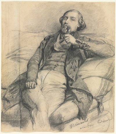 Homem fumando, 1800. de Jean Louis Ernest Meissonier