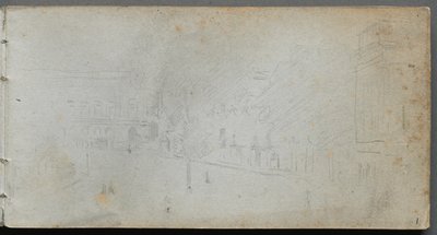 Caderno de desenho, página 01: Street Scene, 1905-10. de Jean Louis Ernest Meissonier