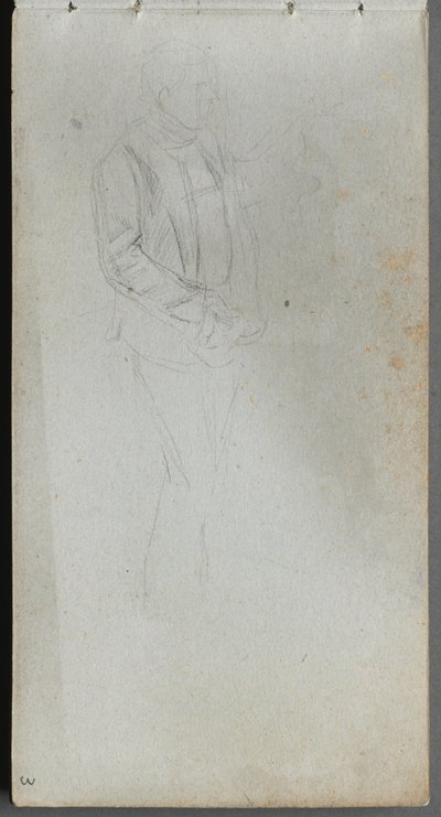 Caderno de desenho, página 03: Estudo de figura. de Jean Louis Ernest Meissonier
