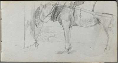 Sketchbook, página 06: Estudo de um cavalo de Ernest Meissonier