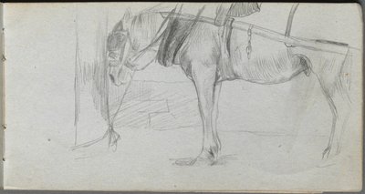 Caderno de desenho, página 06: Estudo de um cavalo. de Jean Louis Ernest Meissonier