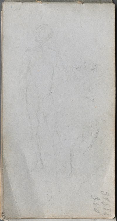 Sketchbook, página 100: Figura nua, perfil de Ernest Meissonier