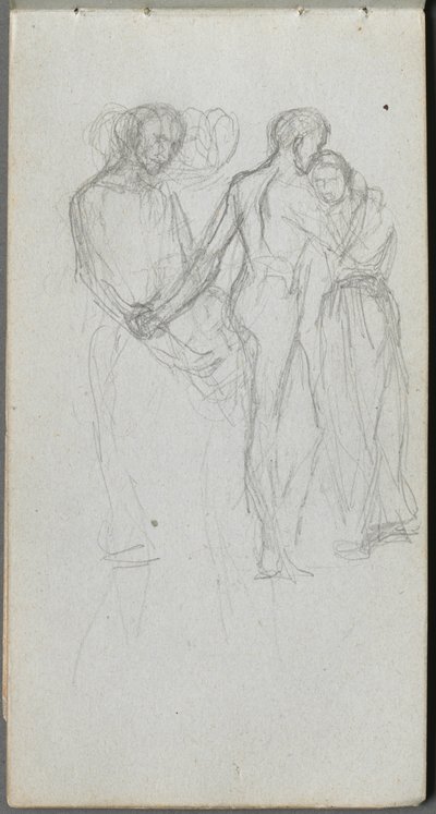 Sketchbook, página 10: Figuras abraçando de Ernest Meissonier