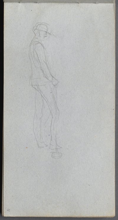 Caderno de desenho, página 11: Figura no perfil. de Jean Louis Ernest Meissonier