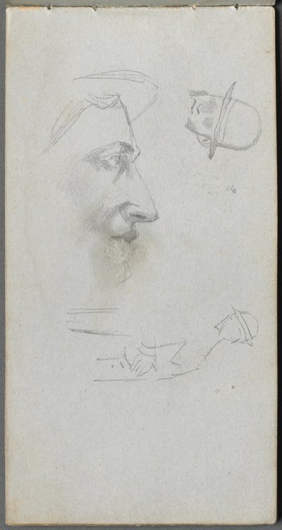 Caderno de desenho, página 14: Figuras. de Jean Louis Ernest Meissonier