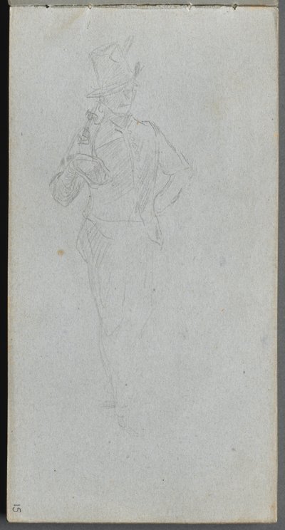 Sketchbook, página 15: Estudo de um soldado de Ernest Meissonier