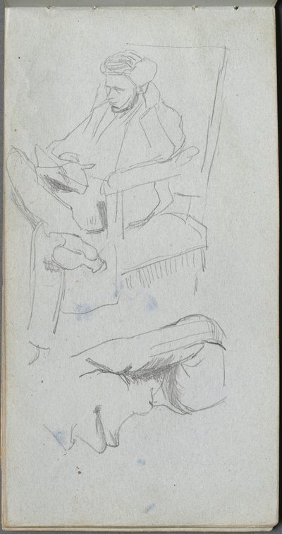 Sketchbook, página 24: Figura masculina sentada de Ernest Meissonier