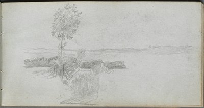 Caderno de esboços, página 28: Estudo da paisagem de Ernest Meissonier