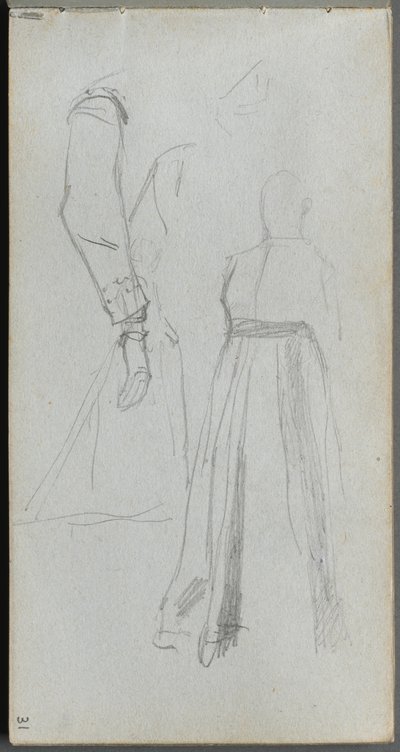 Caderno de desenho, página 31: Estudo de figuras. de Jean Louis Ernest Meissonier