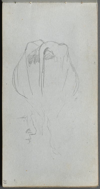 Sketchbook, página 33: Estudo de uma vaca por trás e estudo de perfil de Ernest Meissonier