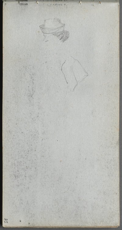 Caderno de desenho, página 35: Estudo de uma cabeça. de Jean Louis Ernest Meissonier