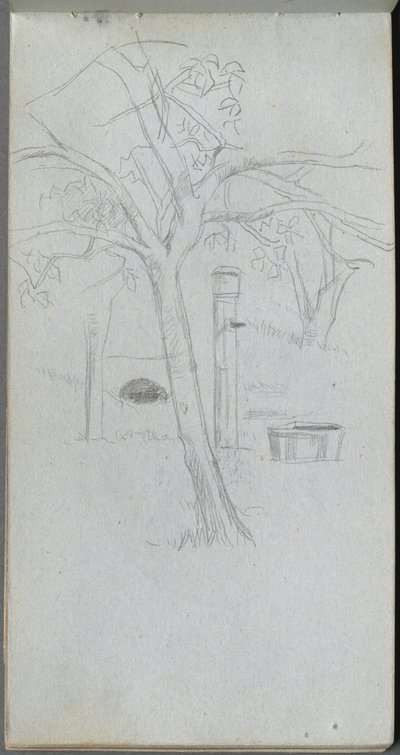 Sketchbook, página 36: Estudo de árvore de Ernest Meissonier