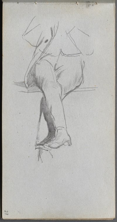 Caderno de desenho, página 37: Estudo de figuras, pernas cruzadas. de Jean Louis Ernest Meissonier