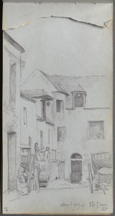 Sketchbook, página 39: Cena de rua de Ernest Meissonier