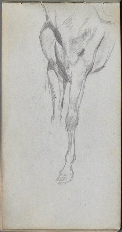 Sketchbook, página 48: Estudo de um cavalo de Ernest Meissonier