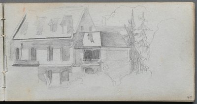 Sketchbook, página 49: Estudo arquitetônico de Ernest Meissonier