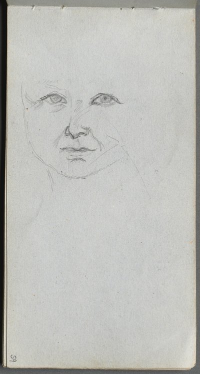 Sketchbook, página 59: Estudo de um rosto de Ernest Meissonier