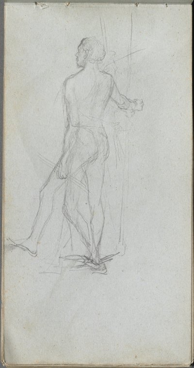 Caderno de esboços, página 60: Estudo de homem nu de Ernest Meissonier