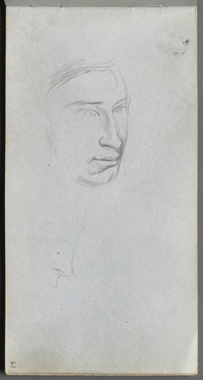 Sketchbook, página 61: Rosto, vista de 3/4 de perfil de Ernest Meissonier