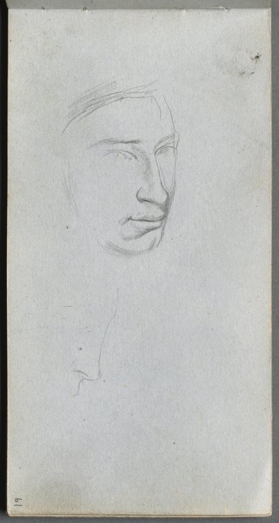 Bloco de desenho, página 61: Face, 34 ver perfil. de Jean Louis Ernest Meissonier