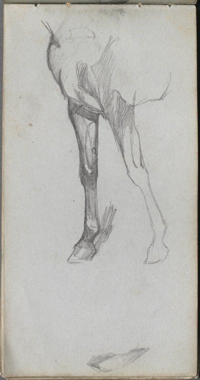 Sketchbook, página 66: Estudo de um cavalo de Ernest Meissonier